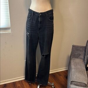 Distressed Black Denim Jeans